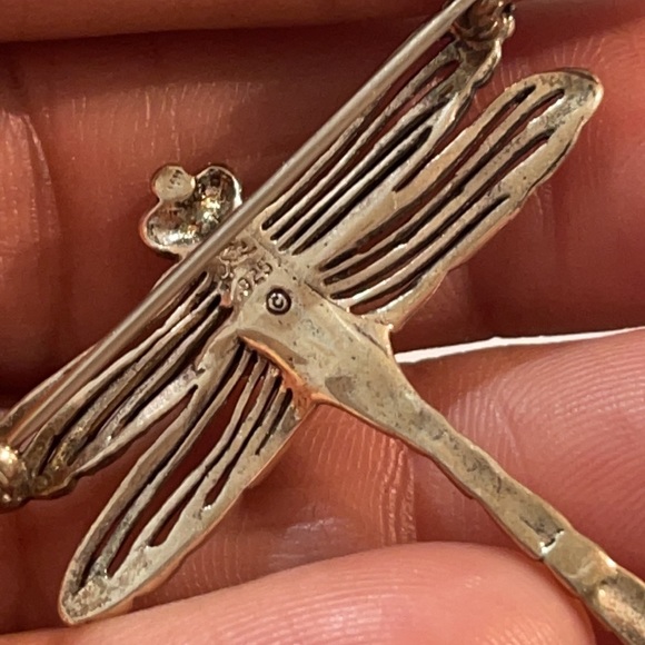 925 Sterling Silver Dragonfly Brooch - Picture 5 of 6